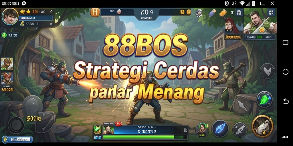 Screenshot gameplay menunjukkan pertempuran intens di 88BOS.