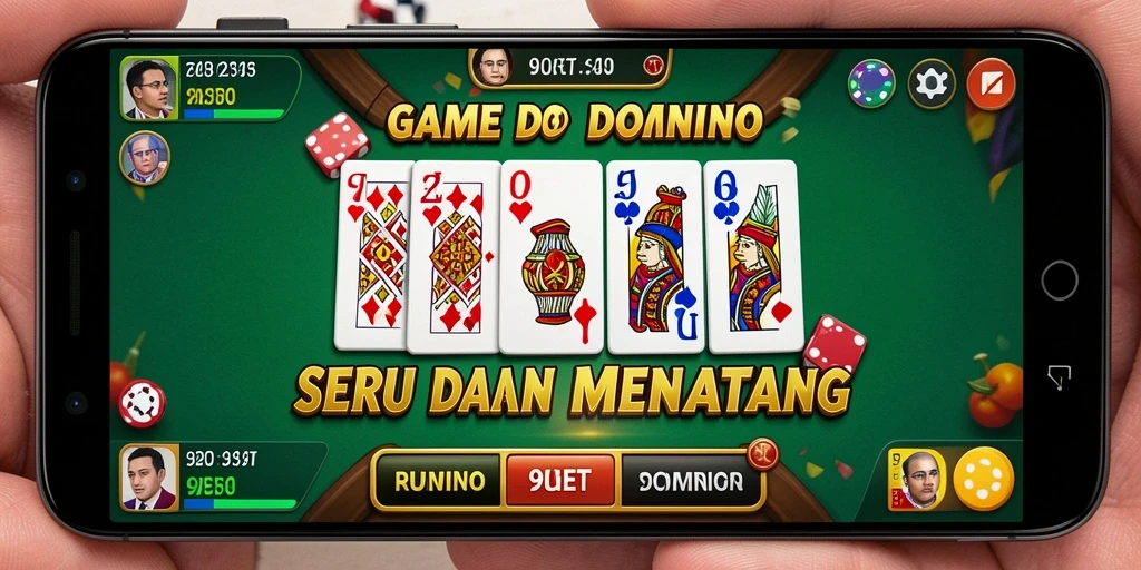Screenshot utama 9ET menampilkan aksi seru permainan Domino.