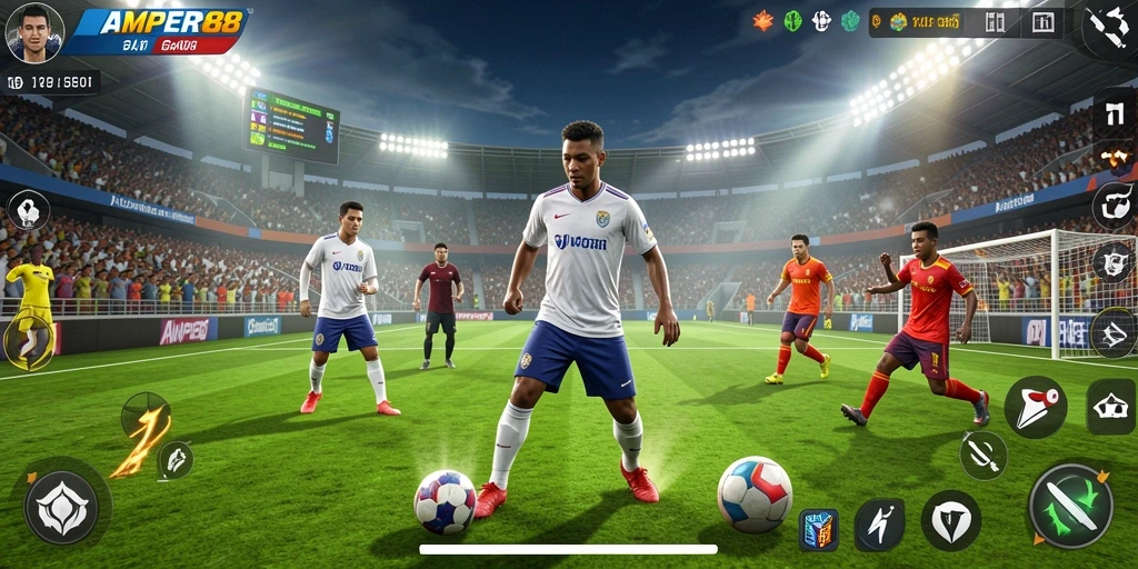 Tampilan gameplay seru AMPER88 yang menghadirkan aksi olahraga.
