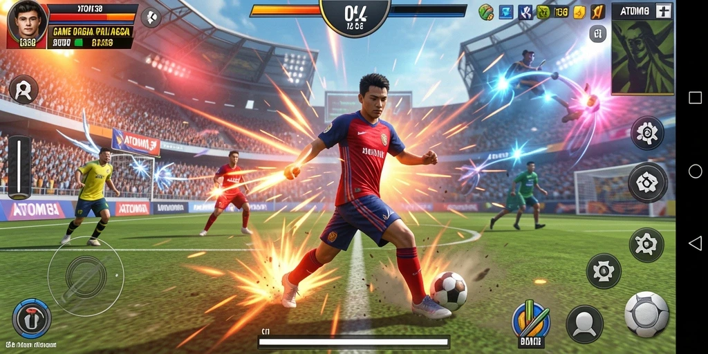 Tampilan gameplay ATOM138 yang seru dalam aksi olahraga.