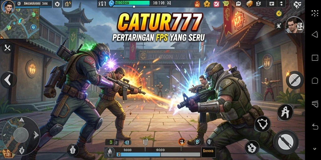 Screenshot yang menampilkan aksi intens dalam gameplay FPS.
