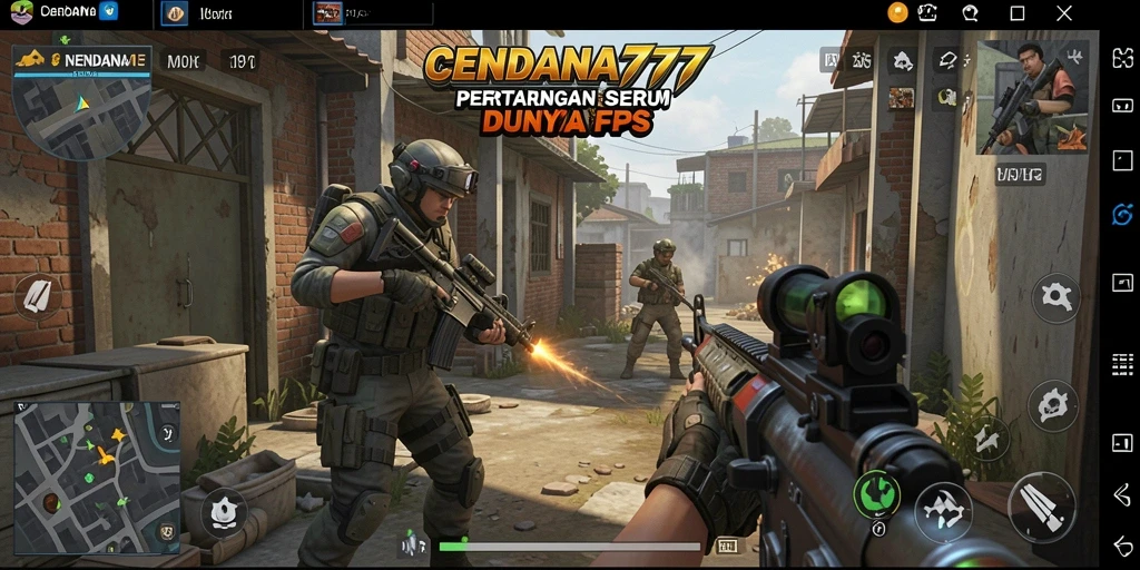 Screenshot gameplay CENDANA777 yang menunjukkan intensitas pertempuran FPS.