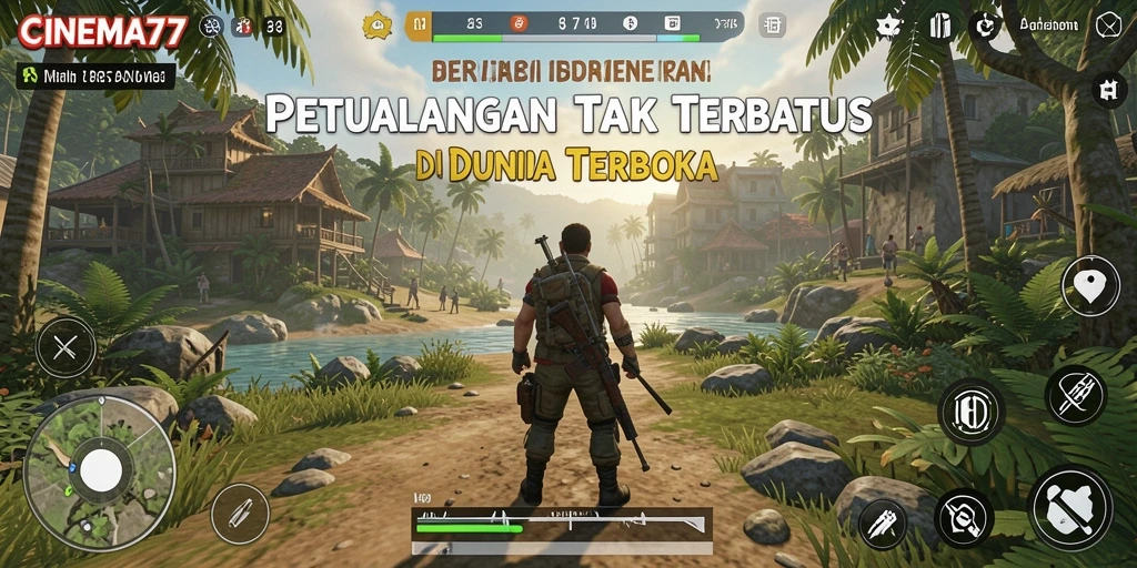 Tangkapan layar CINEMA77 menampilkan petualangan mendebarkan dalam dunia terbuka.