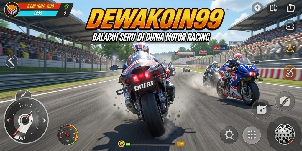 Gameplay menegangkan di DEWAKOIN99 dengan balapan motor cepat.