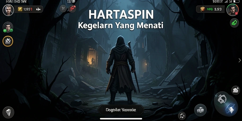 Gameplay menegangkan HARTASPIN dalam suasana yang mencekam.