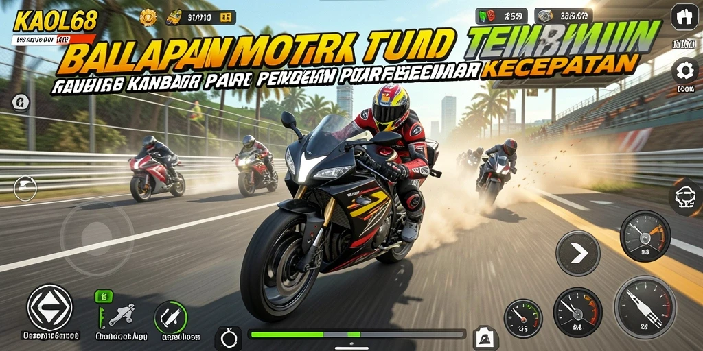 Screenshot gameplay KAOL68 menampilkan aksi balapan yang mendebarkan.