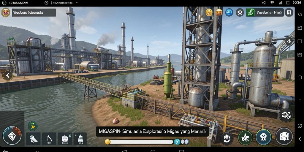 Tampilan gameplay menarik dari <strong>MIGASPIN</strong> dengan simulasi eksplorasi migas.