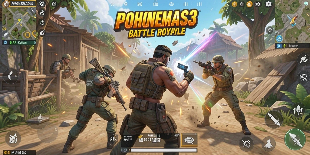 Tampilan menarik dari gameplay pertarungan epik di POHONEMAS33.