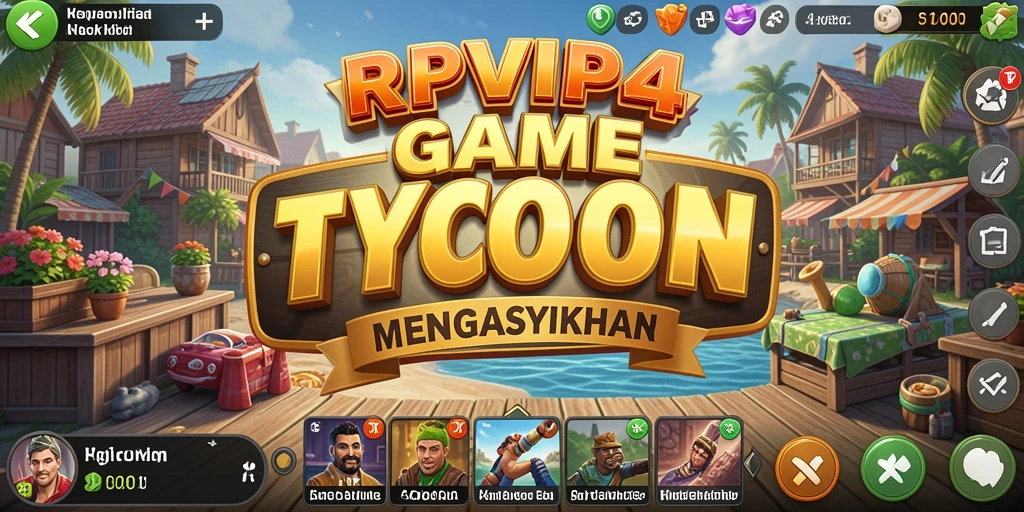 Tampilan gameplay RPVIP4 menampilkan aktivitas manajemen bisnis yang seru.