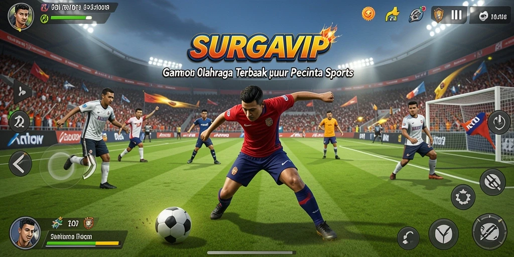 Tangkapan layar gameplay SURGAVIP menampilkan aksi olahraga yang mendebarkan.