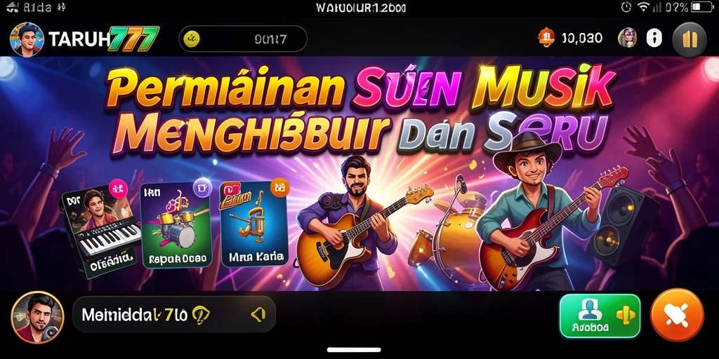 Tangkapan layar TARUH777 menampilkan gameplay musik yang seru dan interaktif.