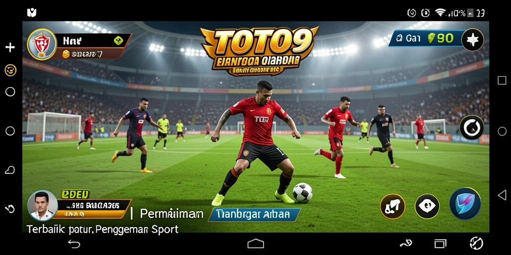 Tangkapan layar utama TOTO9 menampilkan aksi seru dalam permainan olahraga.