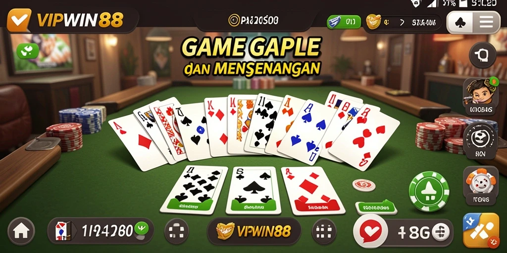 Tampilan gameplay Gaple yang seru dan menarik di VIPWIN88.