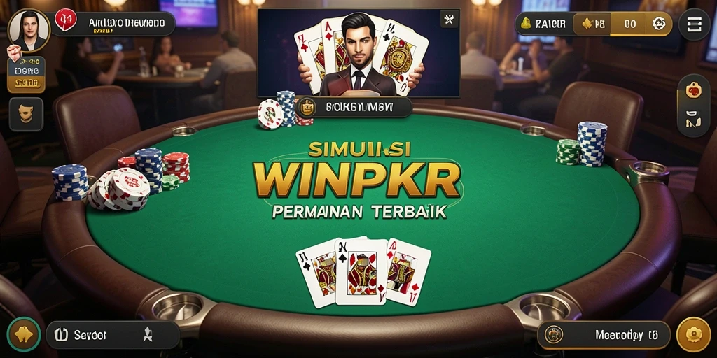 Screenshot gameplay WINPKR yang menampilkan suasana permainan poker yang seru.